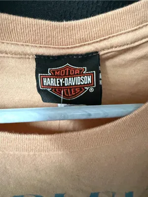 Schaeffer’s Harley-Davidson 1903 Graphic Tee - Peach with Blue Print size xl thumbnail 4