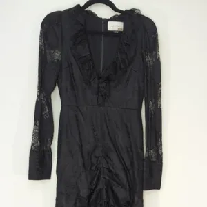 Revolve x ALEXIS Lucasta Lace-Detailed Deep V Maxi Dress Small Whimsical Goth‎ thumbnail 3