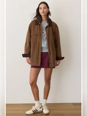 Marine Layer Riley Cotton Barn Jacket in Brown S thumbnail 9