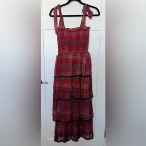 NWOT Vici Sway With Me Plaid Tiered Midi Dress thumbnail 4