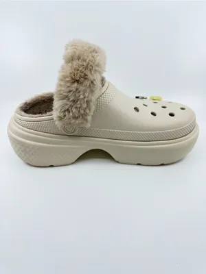 Crocs Stomp Lined Clogs color stucco, featuring a thick platform sole SZ 11 thumbnail 4