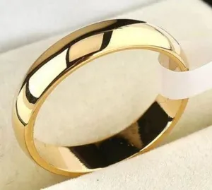 4.5mm Plain Gold Stainless Steel Ring thumbnail 2