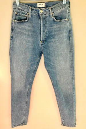 AGOLDE Nico High Rise Slim Jeans Light Wash Button Fly Size 26 thumbnail 1