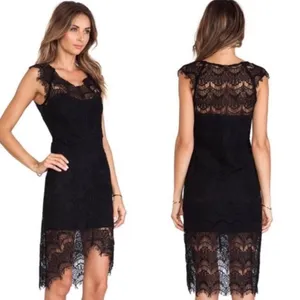 Free People Peekaboo Scalloped Lace Slip Dress‎ in Black Size Small thumbnail 10