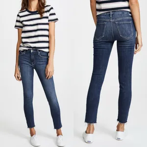 Mother Denim The Looker Ankle Fray Skinny Cigarettes Jeans Girl Crush Blue Wash thumbnail 3