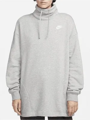 Nike Plus Size Oversized Mock-Neck Fleece Sweatshirt in Grey, Size 3X, NWT thumbnail 1