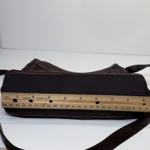 Y2K Wilsons Leather Crossbody Bag Womens Medium Brown Classic 90s Off Duty Vtg thumbnail 7
