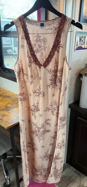 Old Navy Y2K Fairy Floral 90’s Lace Trim Nightgown - Pink large thumbnail 1