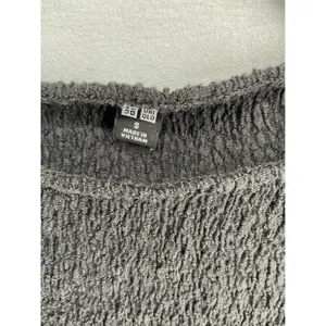 Uniqlo Womens Tank Top Black Textured Seersucker Boat Neck Size Small thumbnail 5