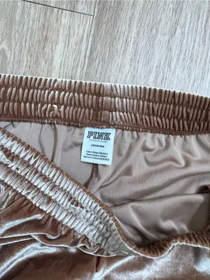PINK Victoria's Secret Brown Velvet Wide-Leg thumbnail 3
