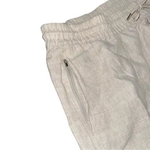 Athleta Retreat High Rise 100% Linen Ankle Pants Undyed Size XL Pull On Neutral thumbnail 6