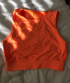 Lululemon Neon Orange Cropped Tank thumbnail 1