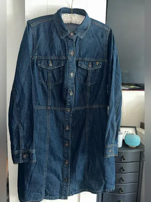 NWOT Frye Denim Button Down Mini Dress Dark Wash thumbnail 7