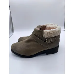 UGG 10 Brown Ankle Boots Women's Suede Shearling‎ Trim Buckle thumbnail 9