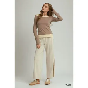 Umgee Layered Twofer Long Sleeve Top - Large thumbnail 5
