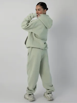Comfrt Signature Pastel Sweatpants Size XS Green Tea Fleece Lined Light Green thumbnail 3