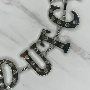Von Dutch Rhinestone Letter Chain Belt OS ✨ thumbnail 5