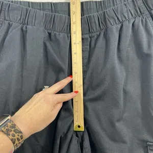 Gap XL Cargo Pants Mid Rise Black Twill Pull On Boho Elastic Waist Boho Grunge‎ thumbnail 13