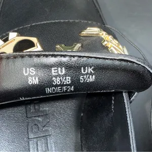 Karl Lagerfeld Black Leather Loafers with Gold Accents Women’s Size 8 NWT thumbnail 6