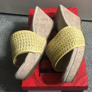 Reba Saddie Yellow Fab slip on wedge sandals #15 thumbnail 1
