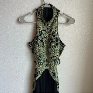 Sherri Hill 50153 Black/Green Beaded Prom Dress thumbnail 8