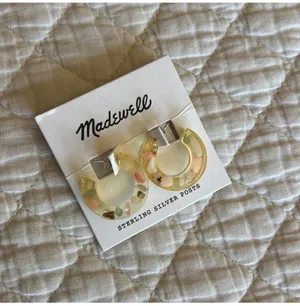 Confetti Acetate Hoop Earrings Blush Multi thumbnail 3