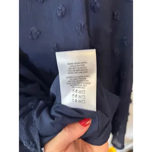 Anthropologie Eri + Ali Michaela Textured Swiss Dot Midi Navy Dress 2 thumbnail 12