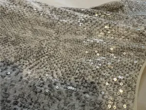White House Black Market Silver Sequin Scoop Neck Short Sleeve Top thumbnail 3