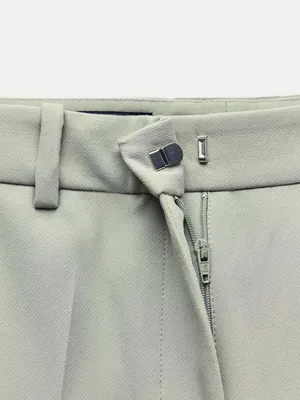 ZARA Mint Green Straight Fit Tailored Trousers Pants Front Pockets Size S thumbnail 13