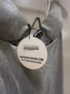 Baby boo silver splitter mini dress thumbnail 3