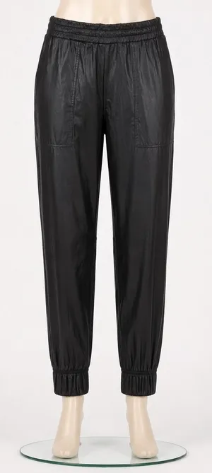 Calia Womens Ath-Leather Jogger Pants Black Elastic Waist WAX32302‎ Size M Goth thumbnail 1