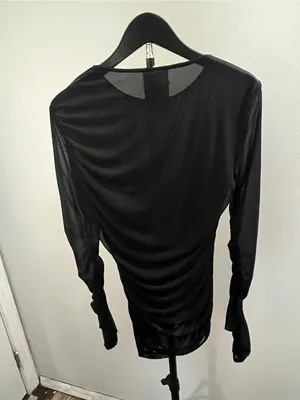 a new day Black Sheer-Sleeve Long Sleeve Top thumbnail 3