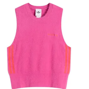 NWT adidas Fluffy Knitted Vest Fuzzy Soft Pink Red Small Semi Lucid Fuchsia thumbnail 11