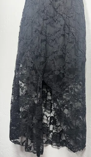 Altar'd State Strapless Black Lace Midi Dress Size Large thumbnail 4