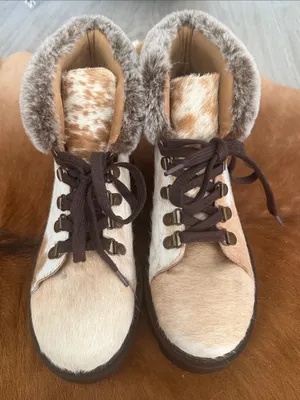 $110 Myra beaver turbulent combat boots 8 Tan thumbnail 2