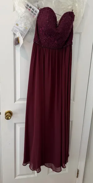 Morilee Madeline Gardner Chiffon dress with Beaded Embroidery and zipper back thumbnail 1