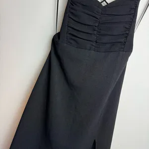NWT ZARA Midi Corset Dress Sz Small Black Open Lace Up Back Side Slit thumbnail 9