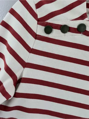Veronica Beard Rust Striped Poplin Cotton Layered Shirt XS thumbnail 3
