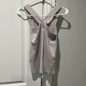 LOFT Light Gray Knit Top thumbnail 4