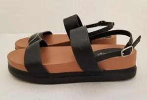 Bamboo Black Strap Platform Sandals 7.5 thumbnail 3