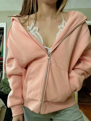 Oversized Full Zip Hoodie Pink Size M thumbnail 1