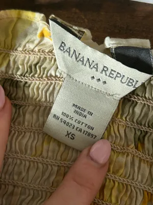 Banana Republic Strapless Floral Smocked Top Size XS thumbnail 5