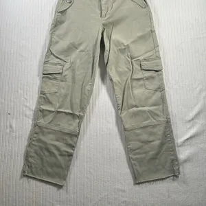 Crosby Womens Size 2 Cargo Pants Khaki Utility Straight Leg Raw Hem NWt thumbnail 2