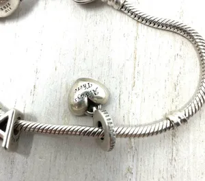 Pandora 3 charm sterling silver bracelet thumbnail 7