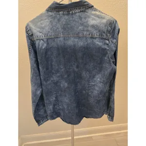 Ashley by 26 International Denim Light Wash Pearl Snap Chambray Western Shirt Y2K thumbnail 6