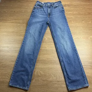 GAP Loose High Rise Jeans Womens 24 00R Blue Medium Wash Straight Leg Stretch thumbnail 2