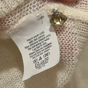 NEW J.Crew Cardigan Womens S Ivory Alpaca Merino Wool V-Neck‎ Rhinestone 33966 thumbnail 8