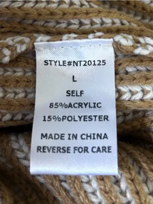 Bohme Brown & Cream Striped Knit V Neck Long Sleeve Sweater Size Large thumbnail 5