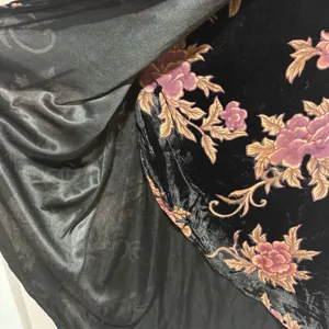 Miami by Francescas Black Velvet Floral High Low Skirt thumbnail 3