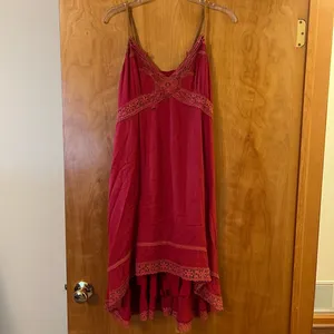 Miss Me Suede Strap Sleeveless Dress Lace At Bodice And Hem Rayon NWT Large thumbnail 11